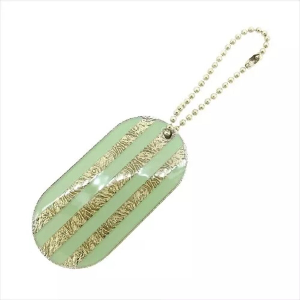 Chanel key ring Key holder Silver Green Gold Woman unisex Authentic Used